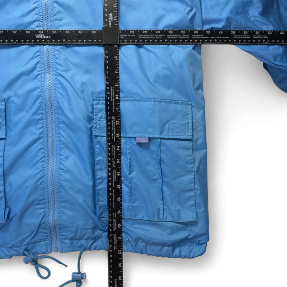 Nike 3XL Light Blue Windbreaker Jacket Vintage 90s Full Zip Hooded - Picture 7 of 8